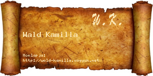 Wald Kamilla névjegykártya